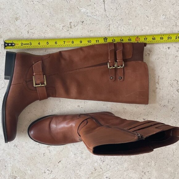 Naturalizer Womens Jessie Knee High Leather Riding Boots Brown, Size 8W - Picture 2 of 14